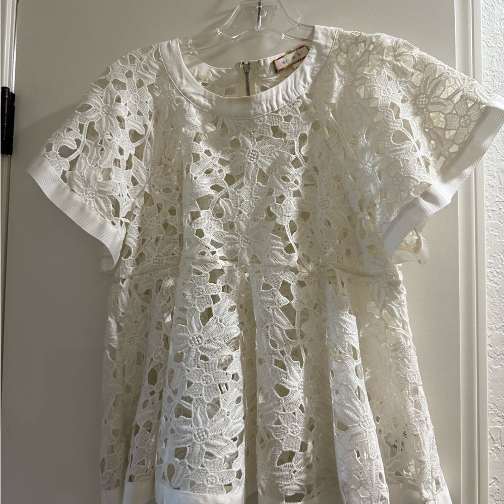 Cream Tiered Sundress with Flutter Sleeves